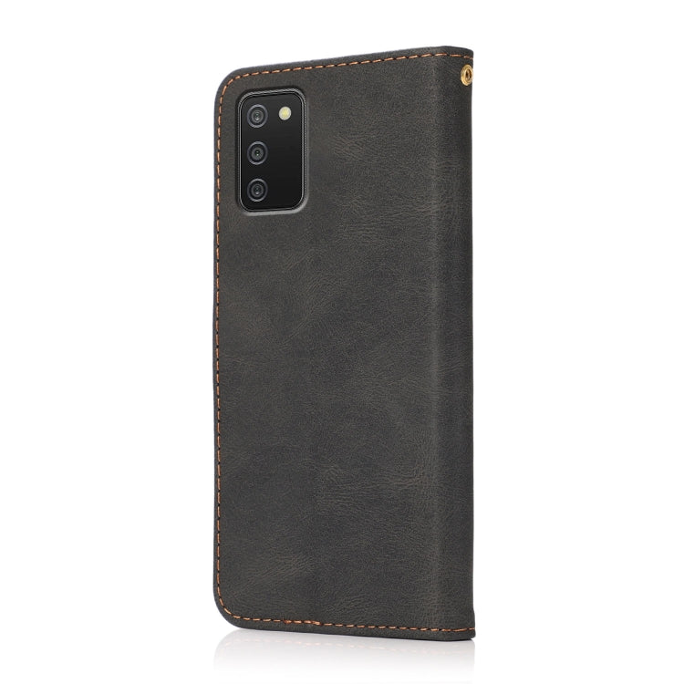 For Samsung Galaxy A02s EU / M02s Dual-color Stitching Leather Phone Case