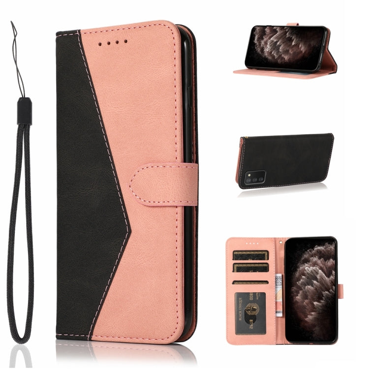 For Samsung Galaxy A02s EU / M02s Dual-color Stitching Leather Phone Case