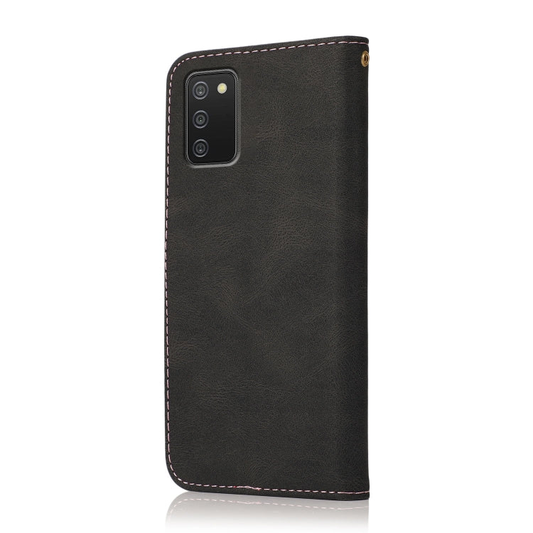 For Samsung Galaxy A02s EU / M02s Dual-color Stitching Leather Phone Case