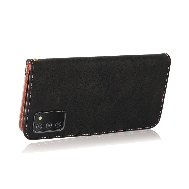 For Samsung Galaxy A02s EU / M02s Dual-color Stitching Leather Phone Case