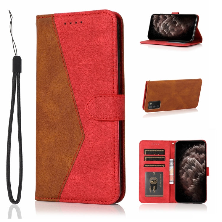 For Samsung Galaxy A02s EU / M02s Dual-color Stitching Leather Phone Case