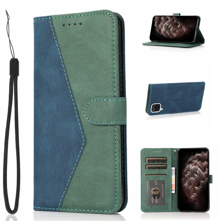 For Samsung Galaxy A22 4G Dual-color Stitching Leather Phone Case