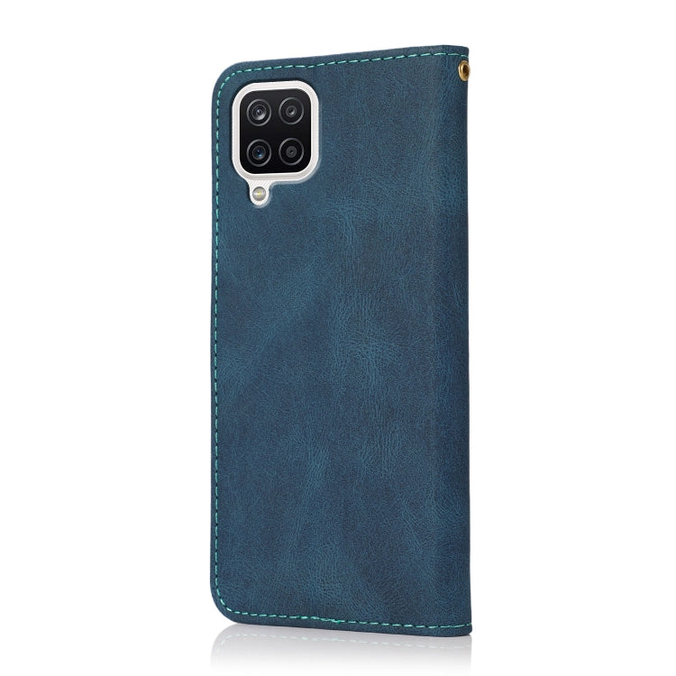 For Samsung Galaxy A22 4G Dual-color Stitching Leather Phone Case