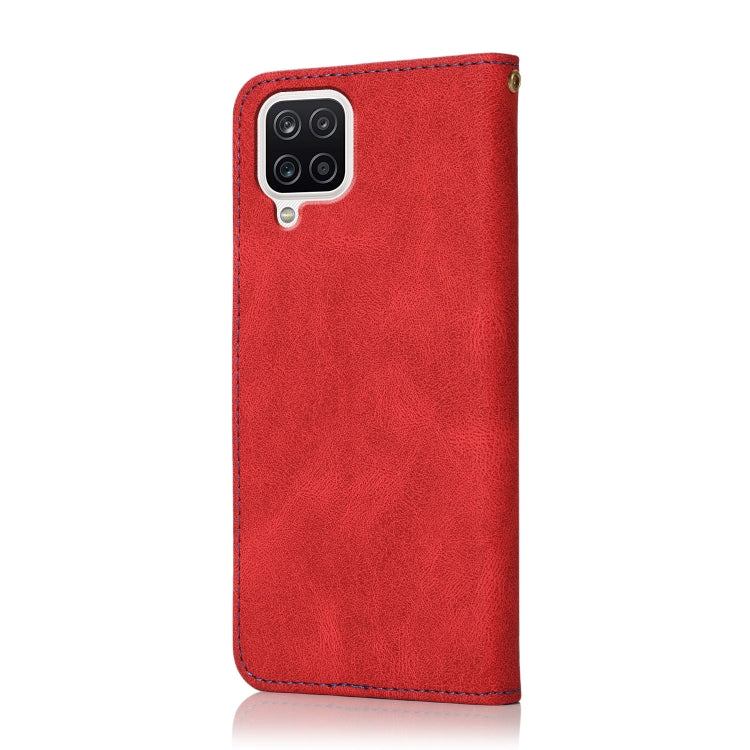 For Samsung Galaxy A22 4G Dual-color Stitching Leather Phone Case