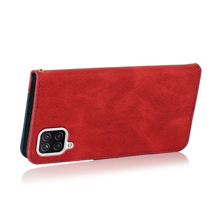 For Samsung Galaxy A22 4G Dual-color Stitching Leather Phone Case