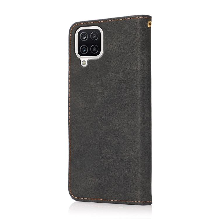 For Samsung Galaxy A22 4G Dual-color Stitching Leather Phone Case