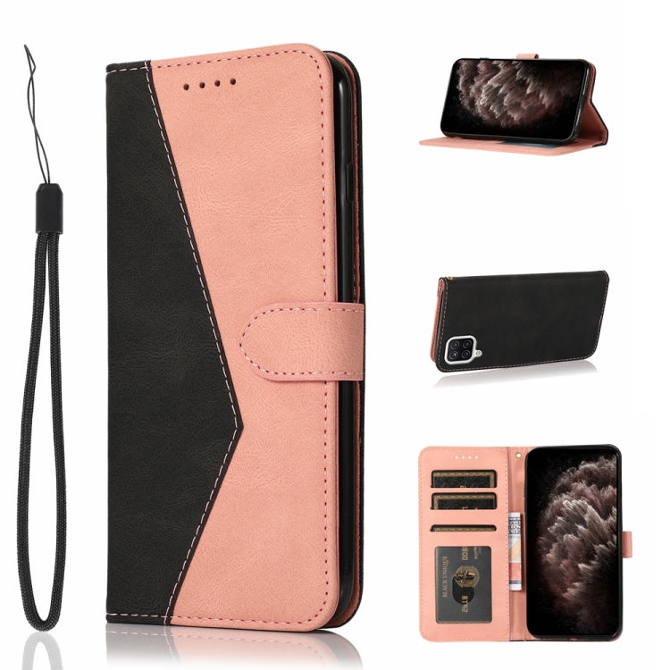 For Samsung Galaxy A22 4G Dual-color Stitching Leather Phone Case