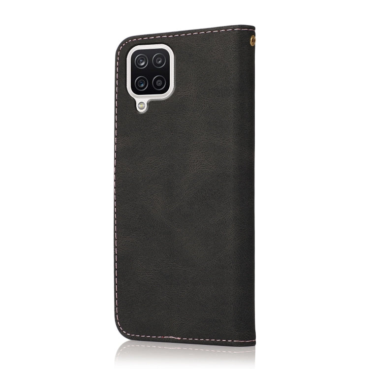 For Samsung Galaxy A22 4G Dual-color Stitching Leather Phone Case