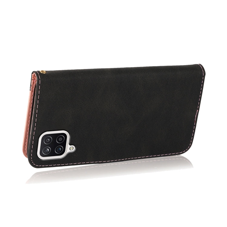 For Samsung Galaxy A22 4G Dual-color Stitching Leather Phone Case