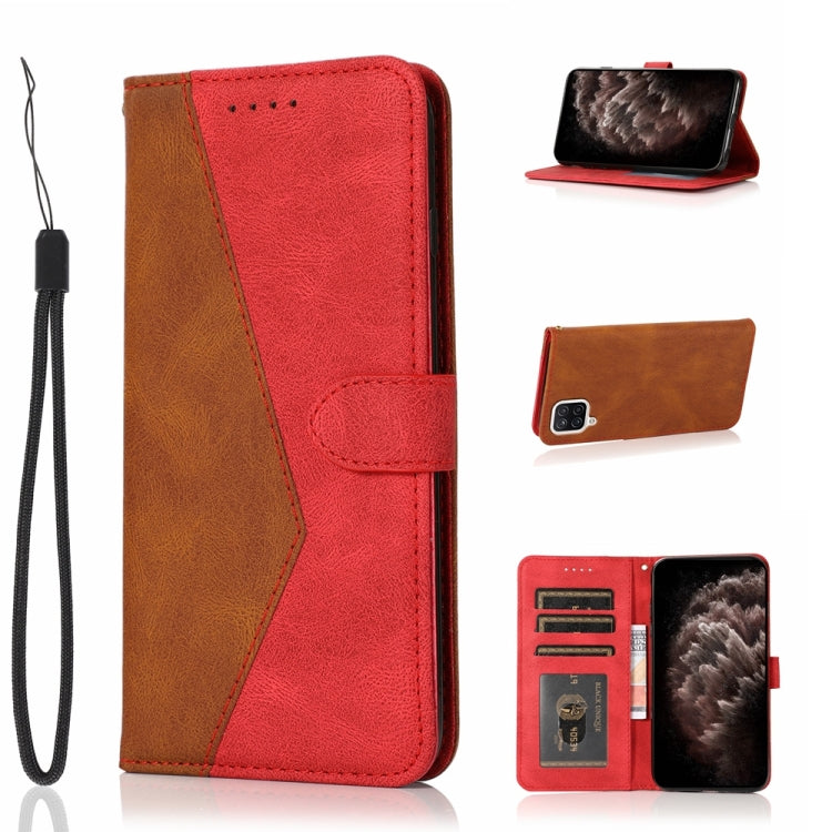 For Samsung Galaxy A22 4G Dual-color Stitching Leather Phone Case