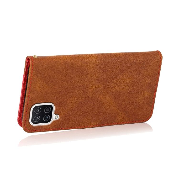 For Samsung Galaxy A22 4G Dual-color Stitching Leather Phone Case