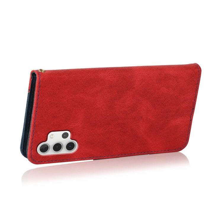 For Samsung Galaxy A32 4G Dual-color Stitching Leather Phone Case