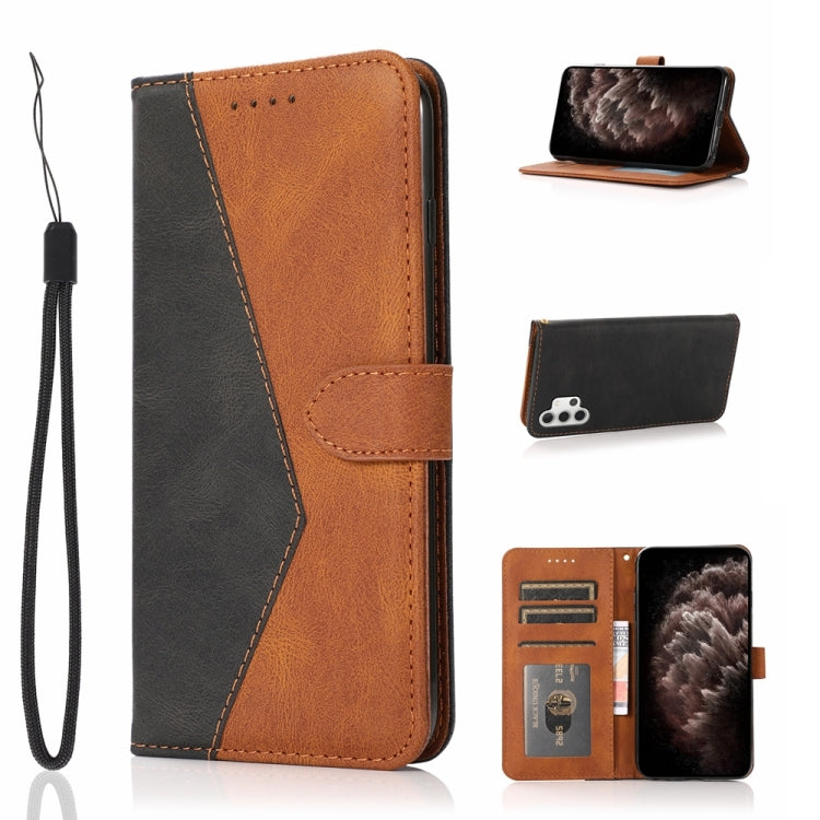 For Samsung Galaxy A32 4G Dual-color Stitching Leather Phone Case