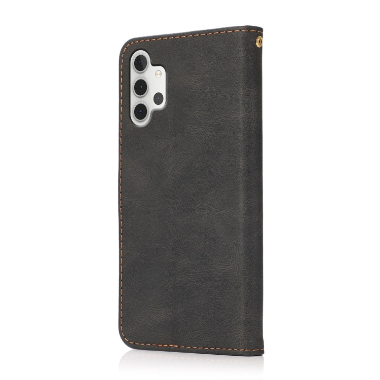For Samsung Galaxy A32 4G Dual-color Stitching Leather Phone Case