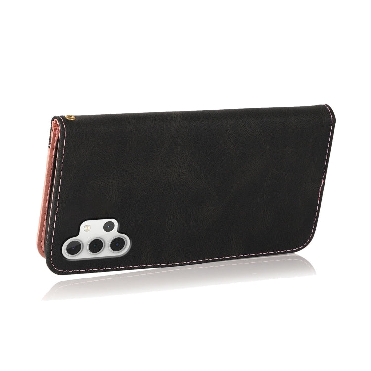 For Samsung Galaxy A32 4G Dual-color Stitching Leather Phone Case