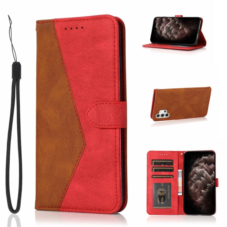 For Samsung Galaxy A32 4G Dual-color Stitching Leather Phone Case