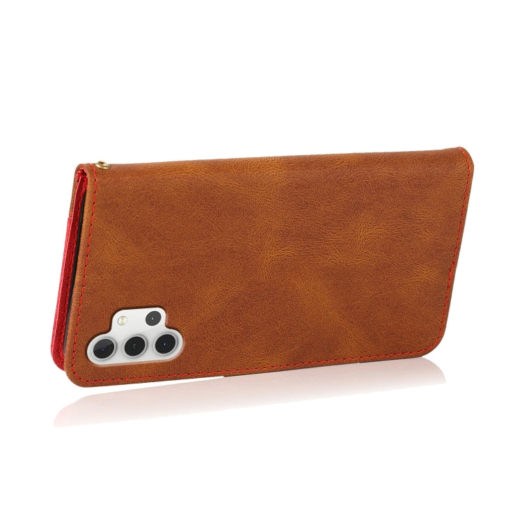 For Samsung Galaxy A32 4G Dual-color Stitching Leather Phone Case