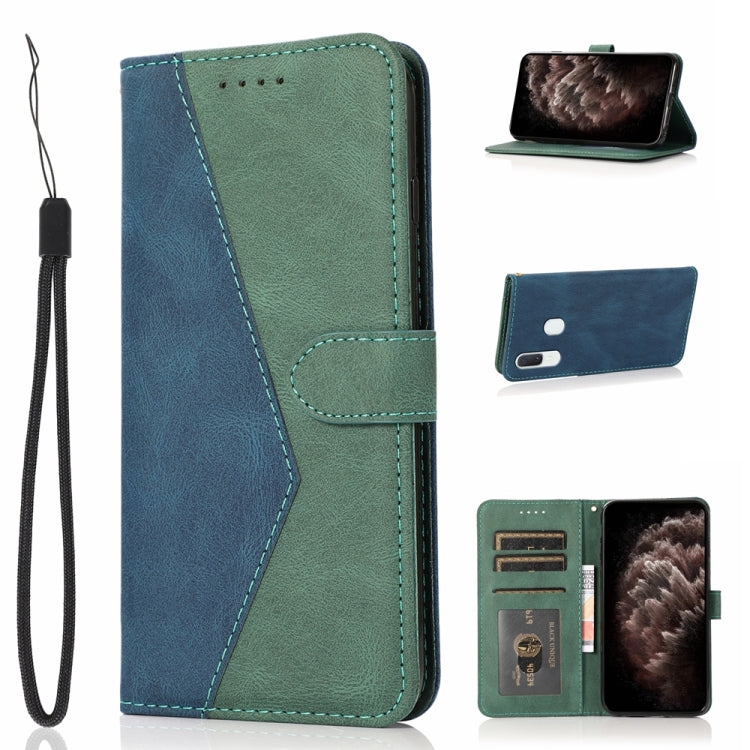 For Samsung Galaxy A40 Dual-color Stitching Leather Phone Case