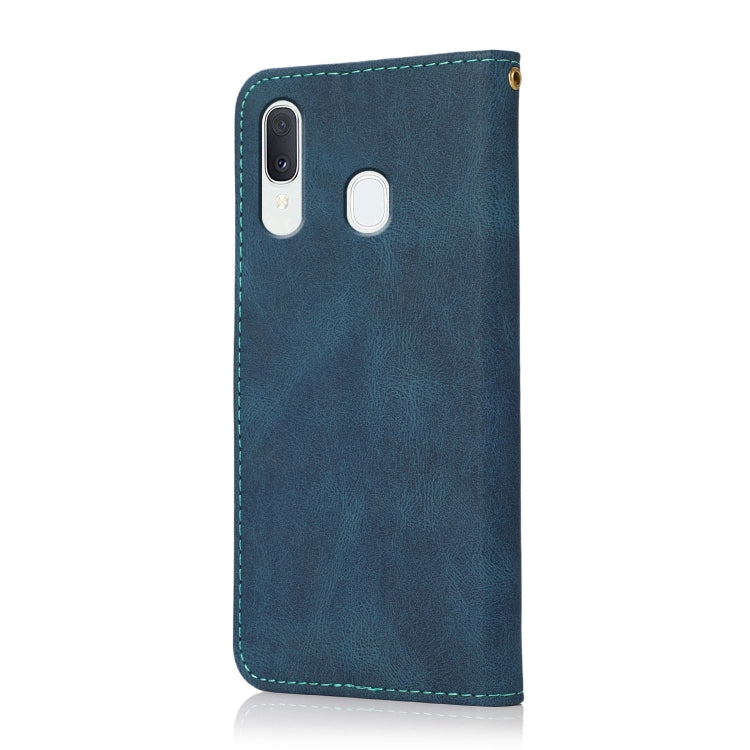 For Samsung Galaxy A40 Dual-color Stitching Leather Phone Case