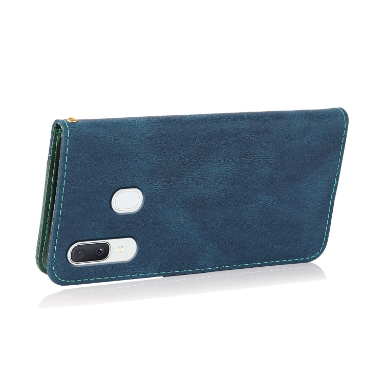 For Samsung Galaxy A40 Dual-color Stitching Leather Phone Case