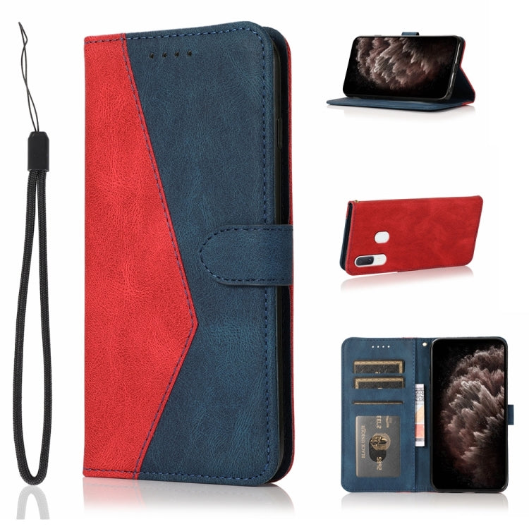 For Samsung Galaxy A40 Dual-color Stitching Leather Phone Case