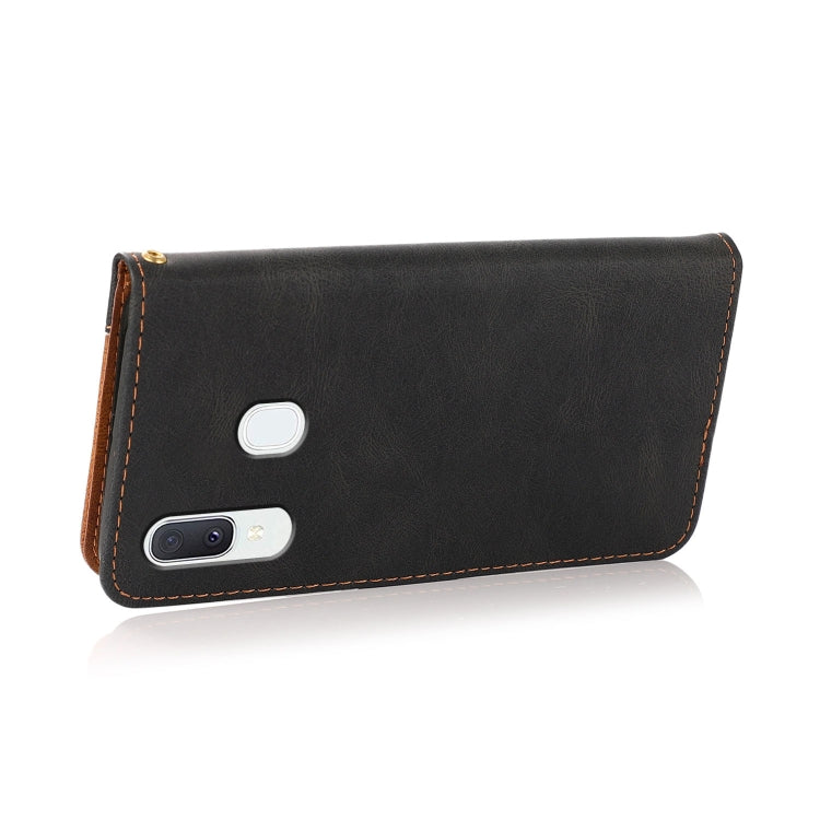For Samsung Galaxy A40 Dual-color Stitching Leather Phone Case