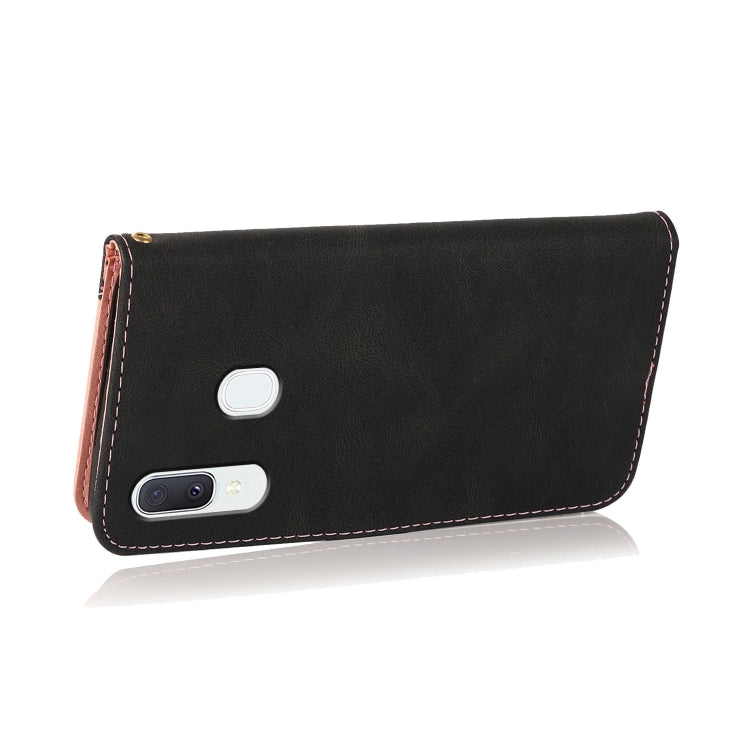 For Samsung Galaxy A40 Dual-color Stitching Leather Phone Case