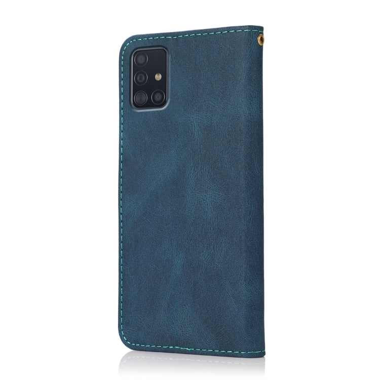 For Samsung Galaxy A51 5G Dual-color Stitching Leather Phone Case