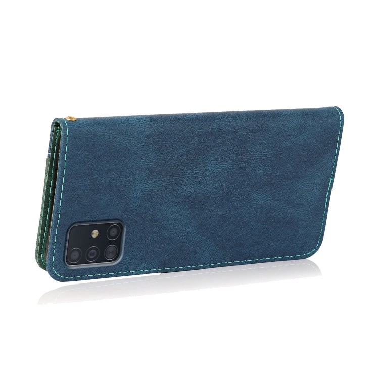 For Samsung Galaxy A51 5G Dual-color Stitching Leather Phone Case