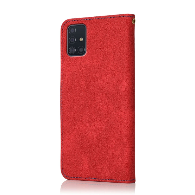 For Samsung Galaxy A51 5G Dual-color Stitching Leather Phone Case