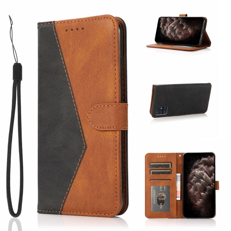 For Samsung Galaxy A51 5G Dual-color Stitching Leather Phone Case