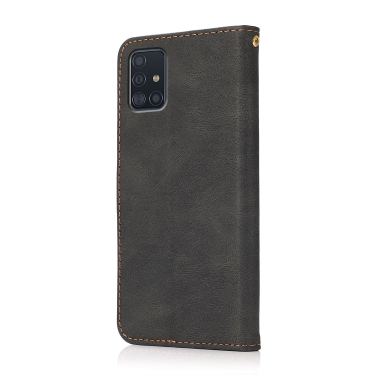 For Samsung Galaxy A51 5G Dual-color Stitching Leather Phone Case