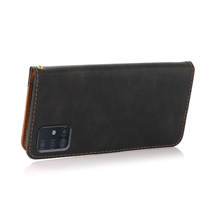 For Samsung Galaxy A51 5G Dual-color Stitching Leather Phone Case
