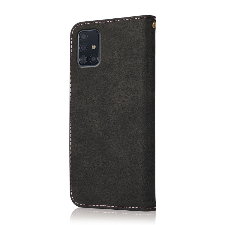 For Samsung Galaxy A51 5G Dual-color Stitching Leather Phone Case