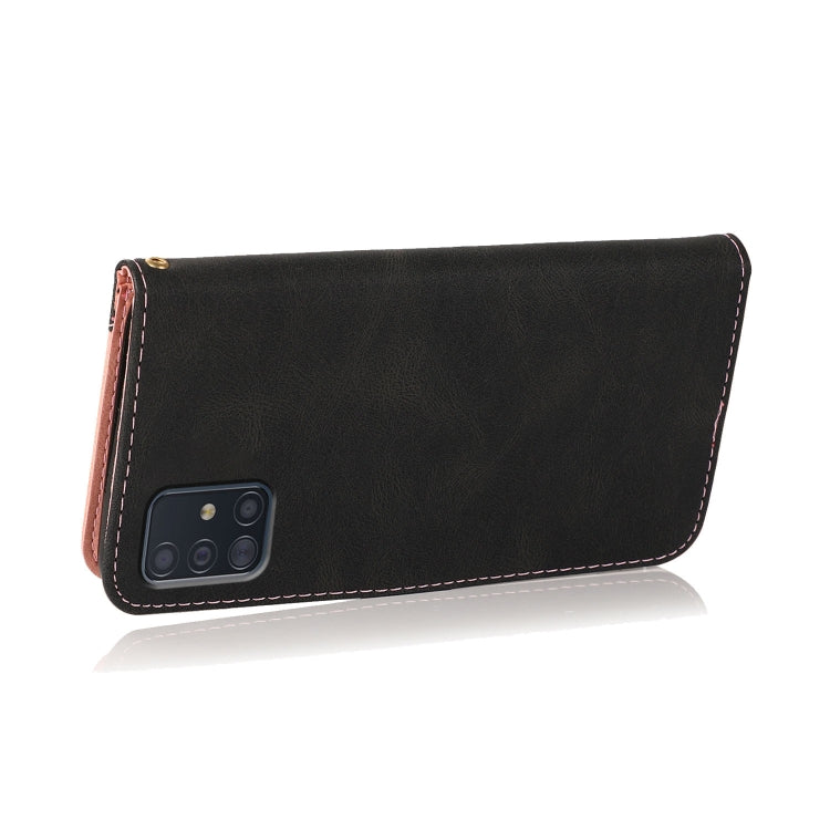 For Samsung Galaxy A51 5G Dual-color Stitching Leather Phone Case