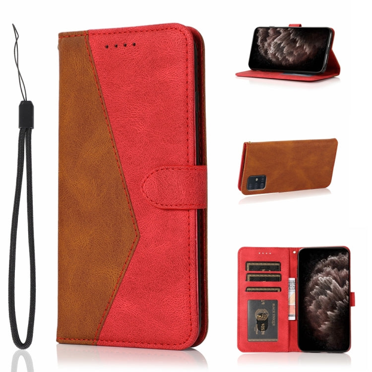 For Samsung Galaxy A51 5G Dual-color Stitching Leather Phone Case
