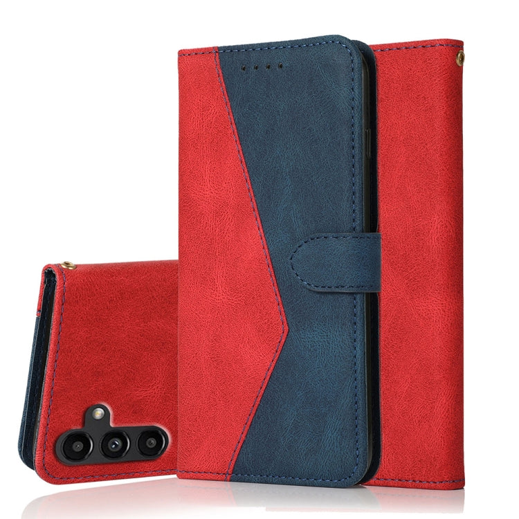 For Samsung Galaxy A34 Dual-color Stitching Leather Phone Case