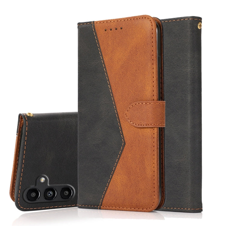 For Samsung Galaxy A34 Dual-color Stitching Leather Phone Case