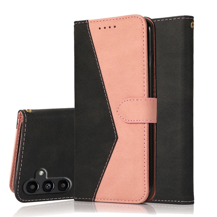 For Samsung Galaxy A34 Dual-color Stitching Leather Phone Case