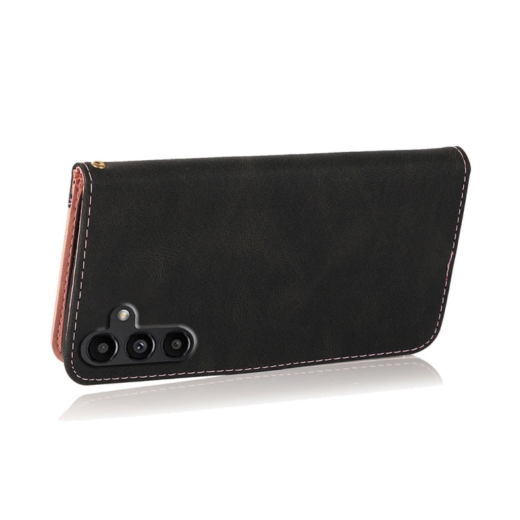 For Samsung Galaxy A34 Dual-color Stitching Leather Phone Case