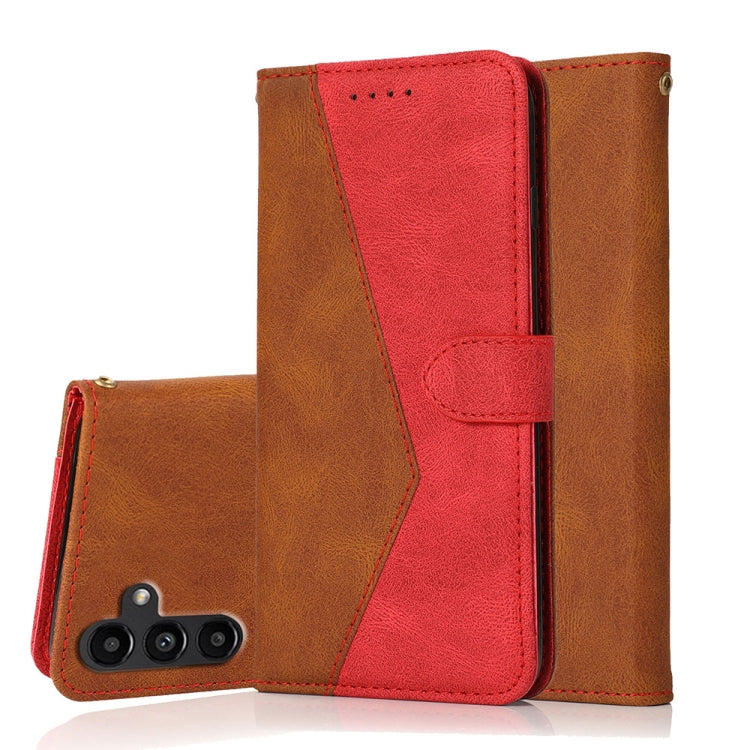 For Samsung Galaxy A34 Dual-color Stitching Leather Phone Case