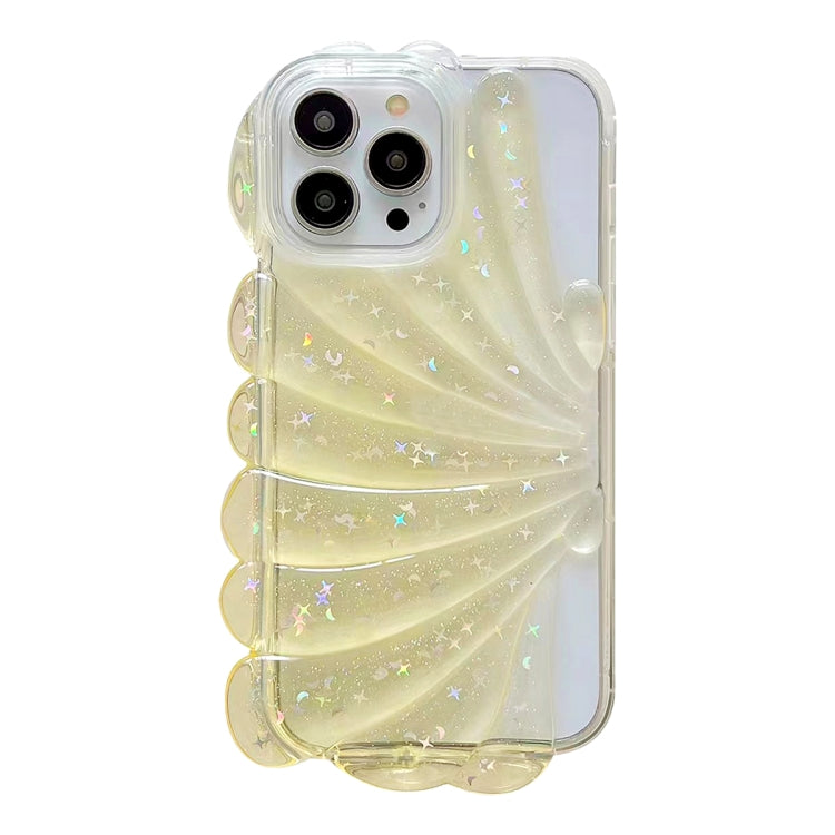 For iPhone 14 Pro Max Glitter Shell Texture Epoxy TPU Phone Case