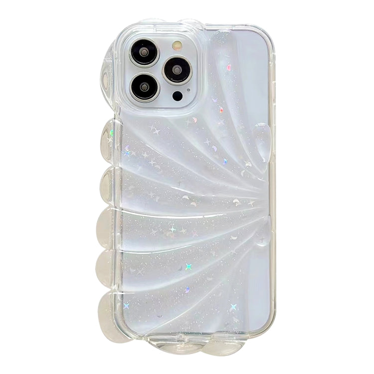 For iPhone 14 Pro Max Glitter Shell Texture Epoxy TPU Phone Case