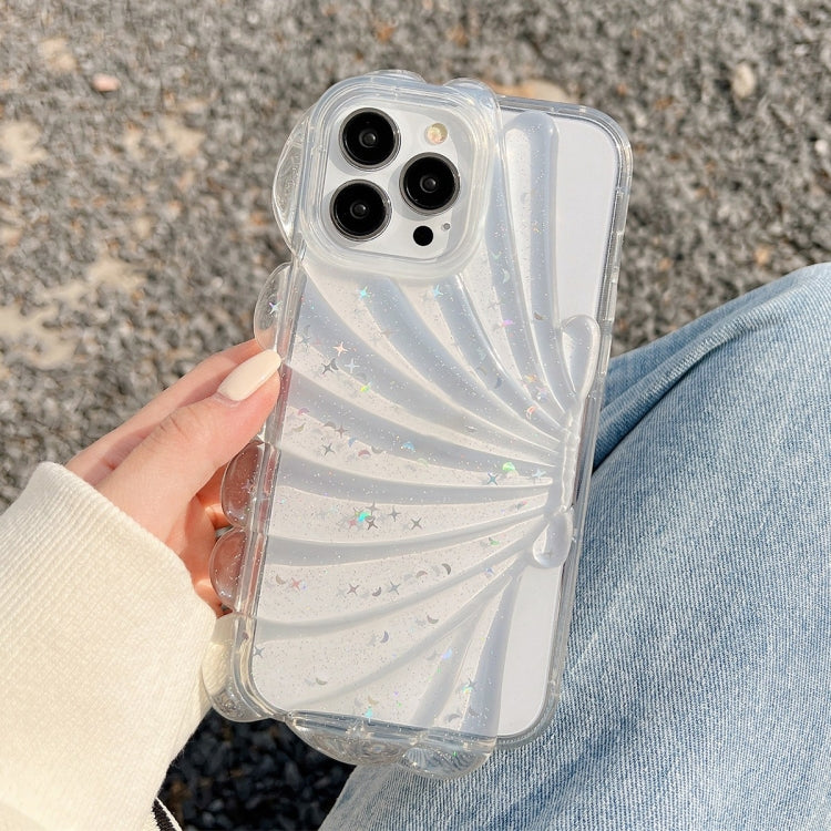 For iPhone 14 Pro Max Glitter Shell Texture Epoxy TPU Phone Case