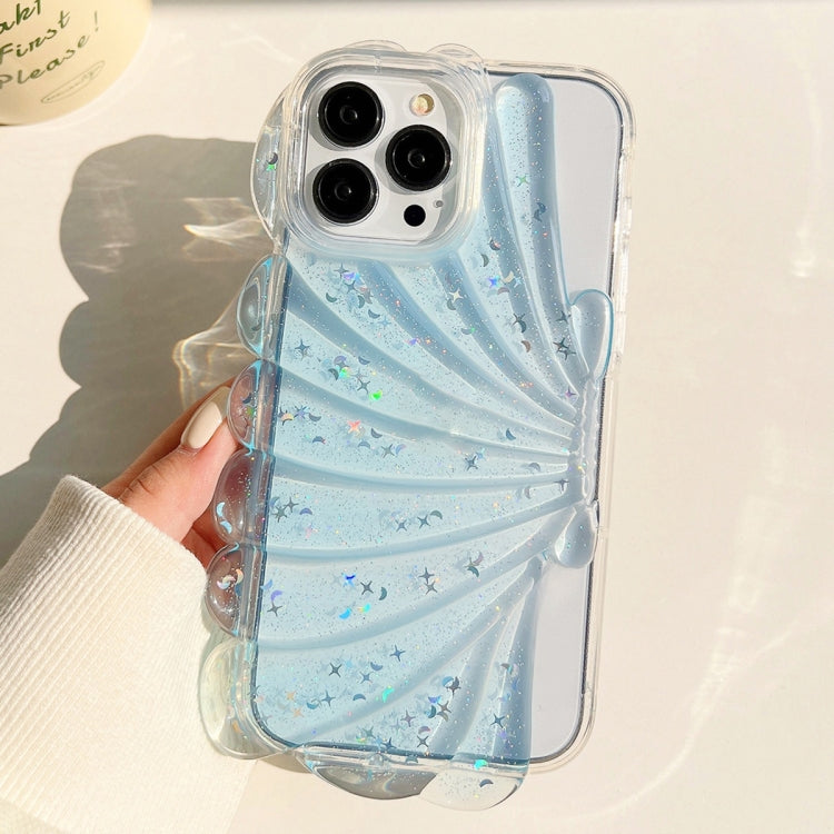 For iPhone 14 Pro Max Glitter Shell Texture Epoxy TPU Phone Case