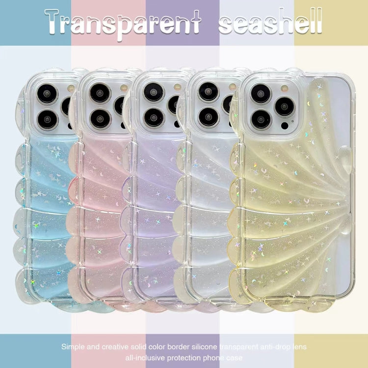 For iPhone 14 Pro Max Glitter Shell Texture Epoxy TPU Phone Case