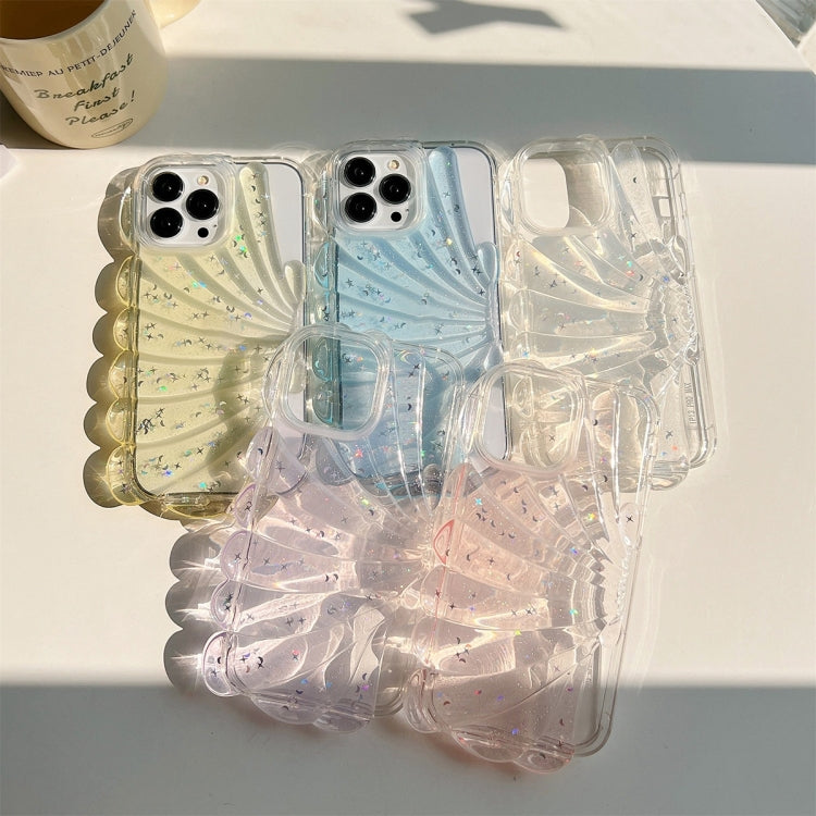 For iPhone 13 Pro Glitter Shell Texture Epoxy TPU Phone Case
