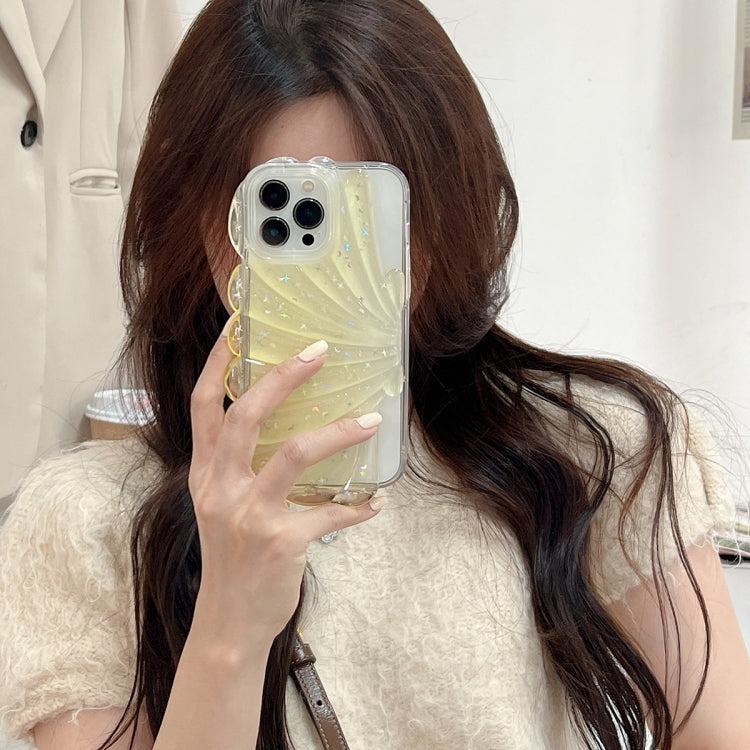 For iPhone 13 Pro Glitter Shell Texture Epoxy TPU Phone Case