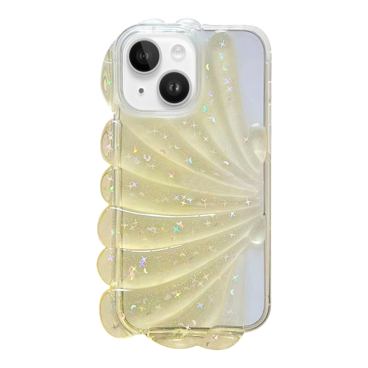 For iPhone 13 Glitter Shell Texture Epoxy TPU Phone Case
