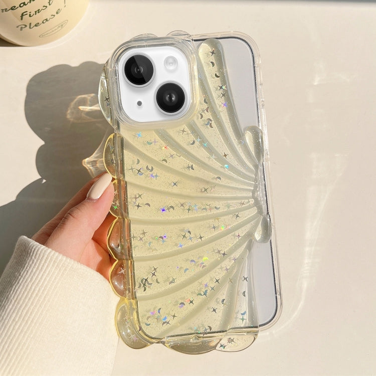 For iPhone 13 Glitter Shell Texture Epoxy TPU Phone Case